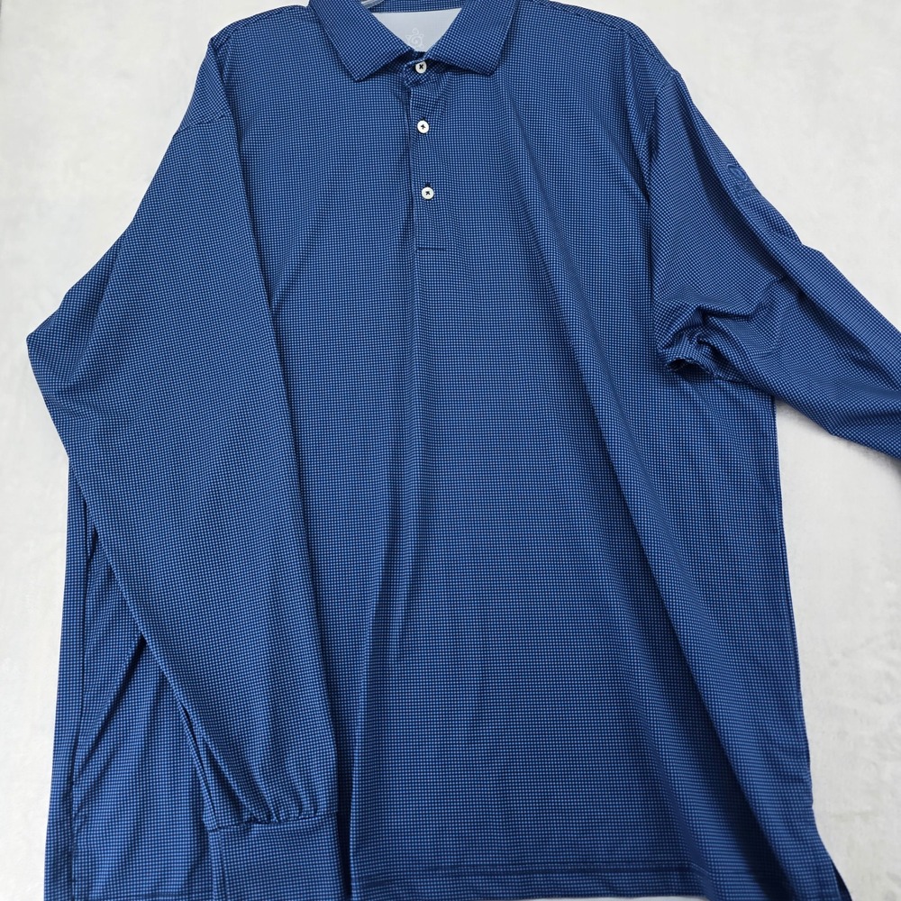 Turtleson Polo Mens XL Long Sleeve Polo Blue Carolina Country‎ Club Performance